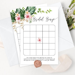 Papier Monstère tropicale élégant jeu de bingo nuptiale