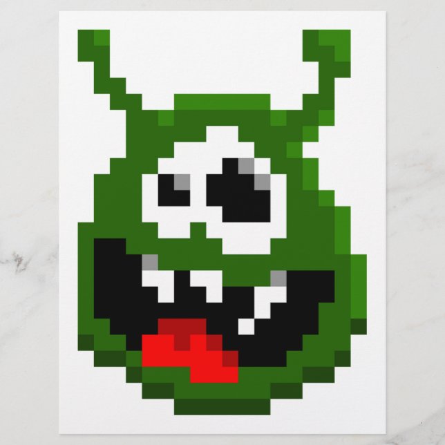 Papier Monstre Vert - Pixel Art (Devant)