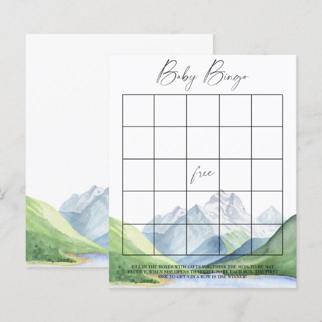 Papier Montagnes - baby bingo jeu (Devant / Derrière)