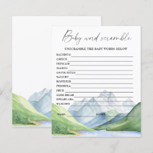 Papier Montagnes - jeu de mots mêlés pour baby shower