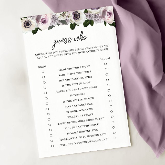 Papier Moody Anemone Purple Floral Devinez Nuptiale Qui J (Créateur téléchargé)