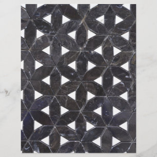 Papier Mosaïque gris charbon fleur de vie motif