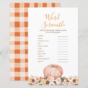 Papier Mot Floral Rustique Doux Citrouille