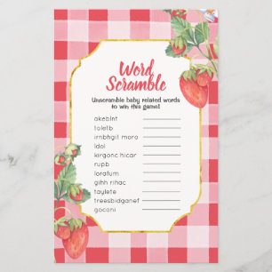 Papier Mot Scramble Jeu Berry Sweet baby shower Signal