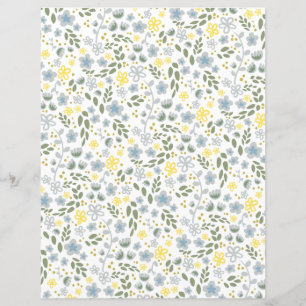 Papier Motif à papier à scandale à fleurs jaunes m
