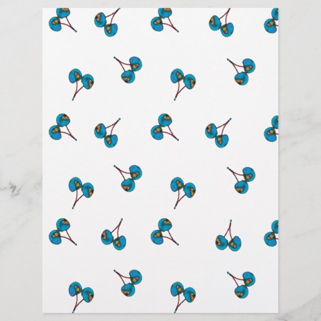 Papier Motif Blue Cherry (Devant)