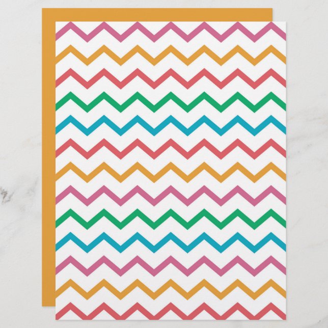 Papier Motif Chevron Zig Zag (Devant / Derrière)