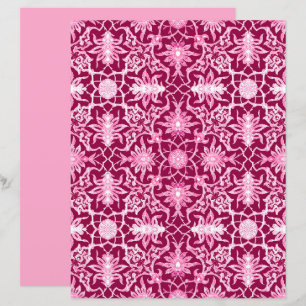 Papier Motif chinois de style Art nouveau Bourgogne et ro