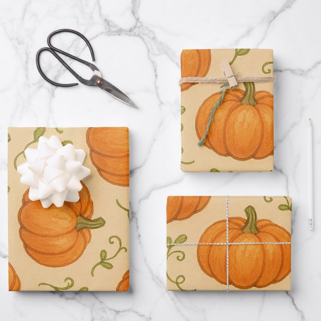 Papier Motif Citrouille mignon - Halloween Gi (Recto)