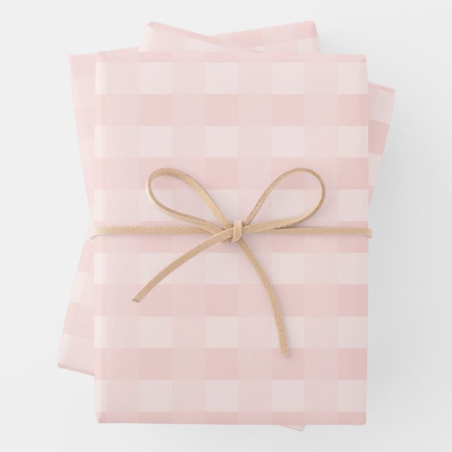 Papier Motif clair rose En vichy (En situation)