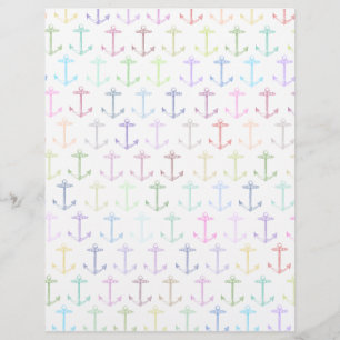 Papier Motif d'ancre arc-en-ciel