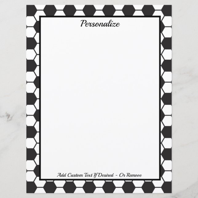 Papier Motif de balle de football noir blanc Personnalise (Devant)