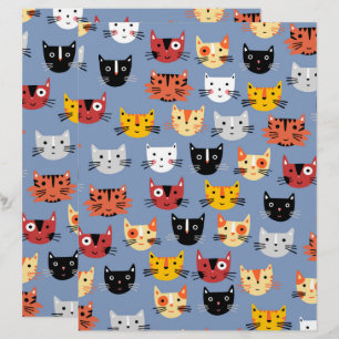 Papier Motif de chats mignons