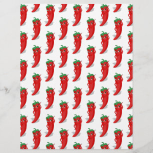 Papier Motif de dessin animé Red Pepper Diva