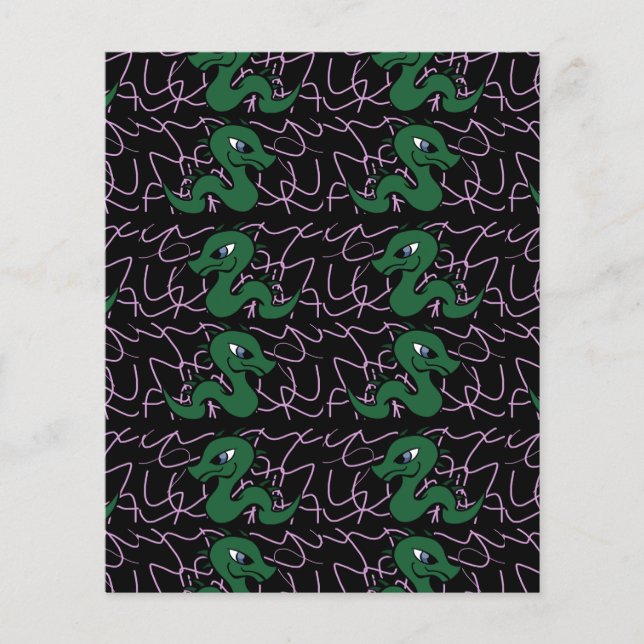 Papier Motif de dragon vert bébé (Devant)