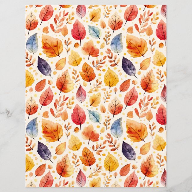papier motif de la chute d'aquarelle (Devant)