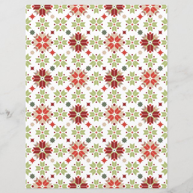 Papier Motif de Noël avec des flocons de neige normaux. (Devant)