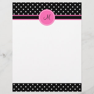 Papier Motif de point de Polka blanc et noir Monogram