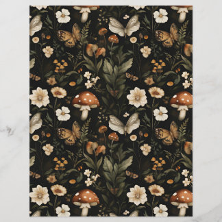 papier motif de scrapbook à champignons colorés