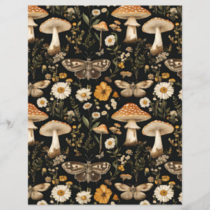 papier motif de scrapbook à champignons colorés