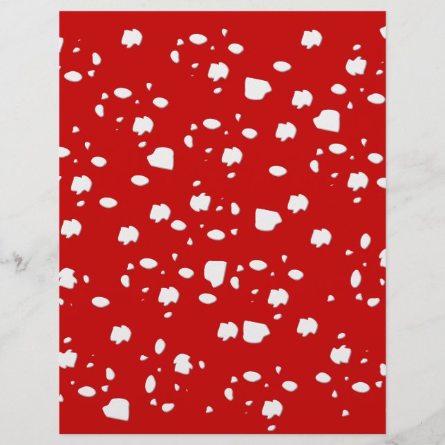 Papier motif dot avec champignon de tabouret rouge (Devant)