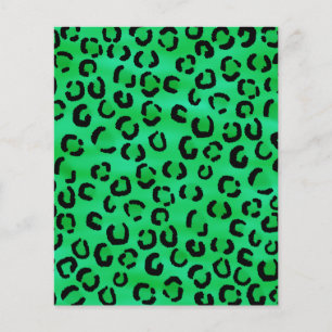 Papier Motif Empreinte de léopard couleur émeraude.