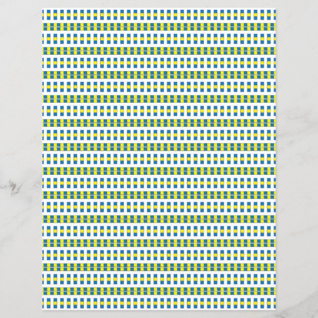 Papier Motif géométrique tribal bleu, jaune et blanc (Devant)