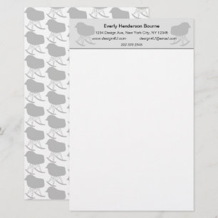 Papier Motif gris du milieu du siècle Silhouette