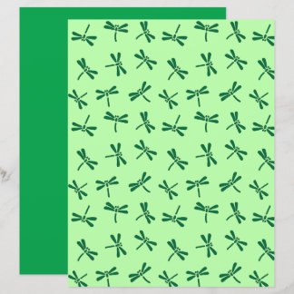 Papier Motif japonais de libellules, Jade vert clair
