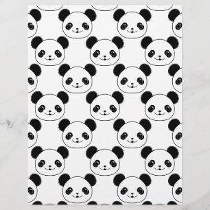 Papier Motif Kawaii Panda En Noir Et Blanc