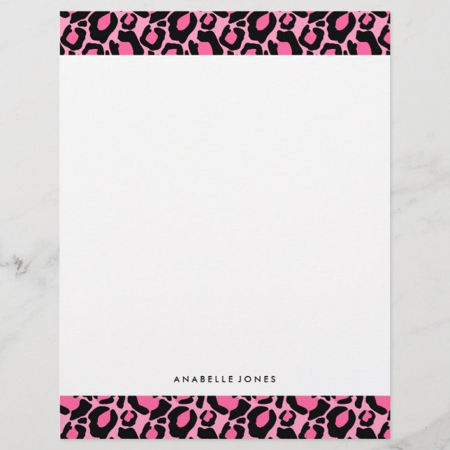 Papier Motif léopard rose (Devant)
