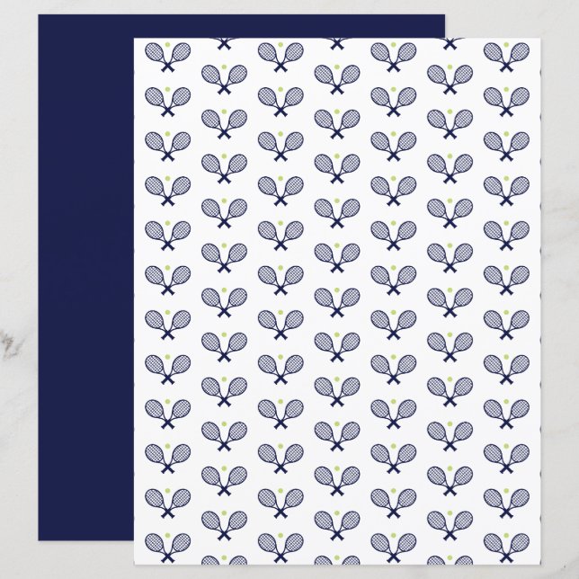 Papier Motif minimaliste de tennis (Devant / Derrière)
