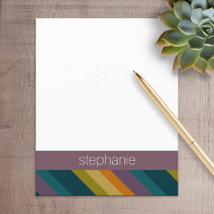 Papier Motif rayé d'automne chaud avec nom personnalisé