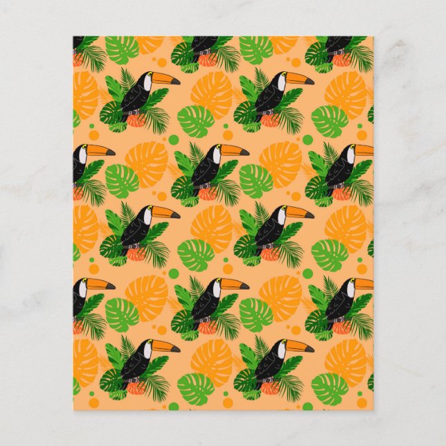 Papier Motif sans couture d'oiseau toucan tropical (Devant)