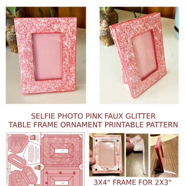Papier Motif Selfie Bling Rose pour 2x3 Photo (Créateur téléchargé)