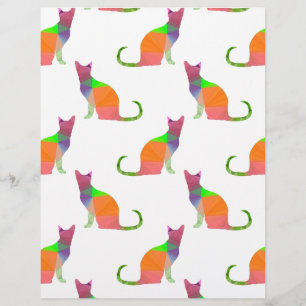 Papier Motif Silhouette de chat à basse densité