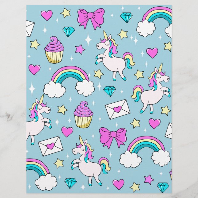 Papier Motif Unicorn mignon (Devant)