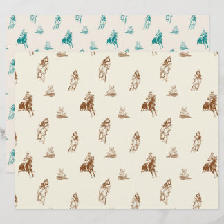 Papier Motif vintage Cheval équitation