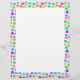 Papier Motifs de monstres pixelisés colorés mignons