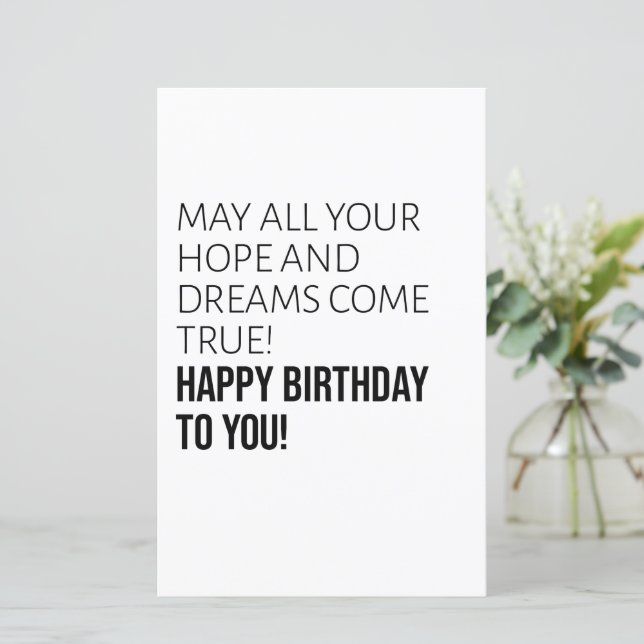 Papier Motivational Joyeux voeux d'anniversaire (Debout devant)