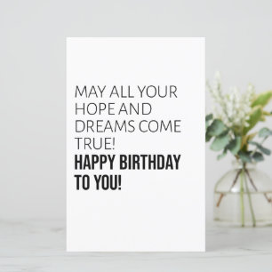 Papier Motivational Joyeux voeux d'anniversaire
