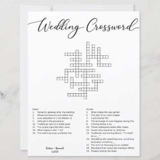 Papier Mots croisés de mariage