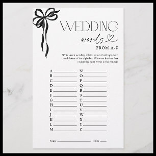 Papier Mots mariages Du Jeu De Douche A-Z Black Bow