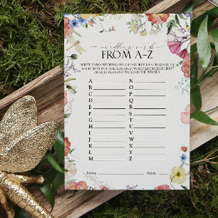 Papier Mots Mariages floraux pressés Jeu de douche A-Z