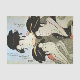 Papier Mousseline 江 戸 の 美 人, 歌 Trois belles femmes d'Edo, Utamaro