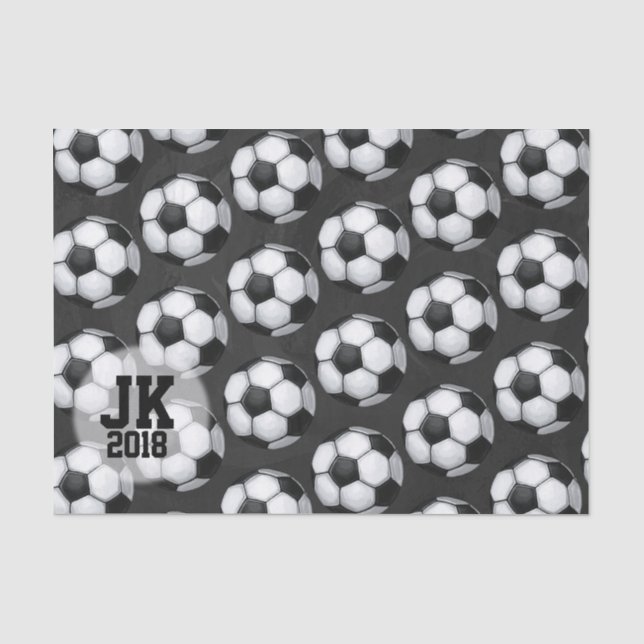 Papier Mousseline 03sur12 Motif de balle de football papier (Recto)