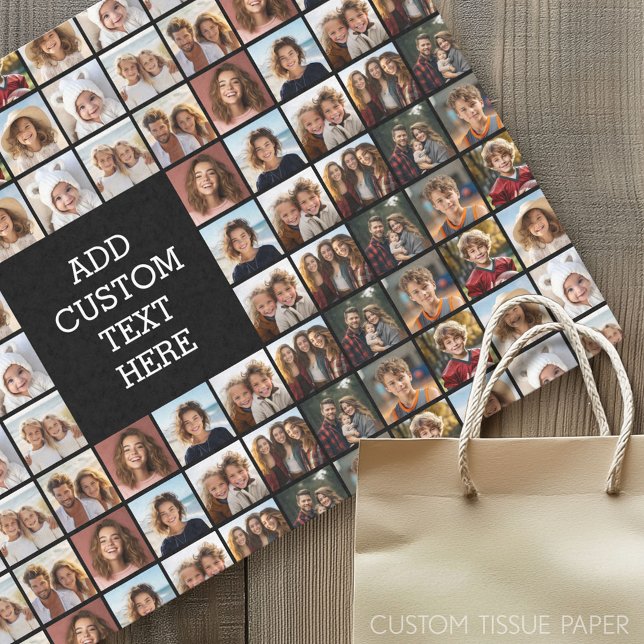 Papier Mousseline 11 Photo Collage Motif - Monogramme personnalisé (Custom Tissue Paper)