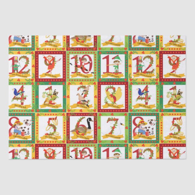Papier Mousseline 12 Jours de Noël (Recto)