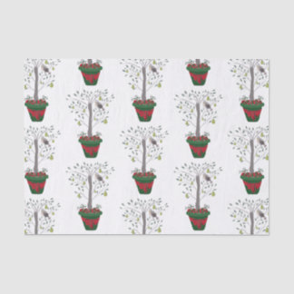 Papier Mousseline 12 jours de perdrix de Noël dans un arbre à poires