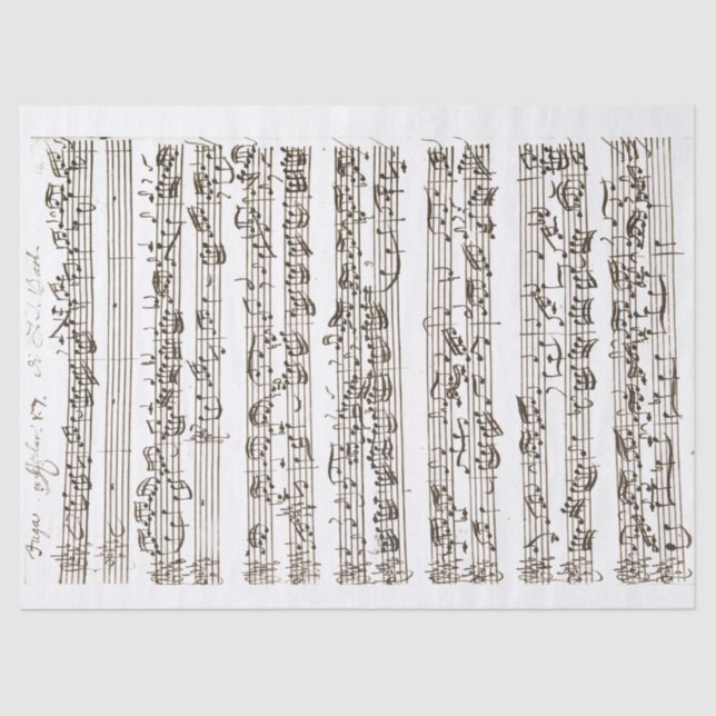 Papier Mousseline 1700 Composition de la fugue musicale manuscrite a (Recto)